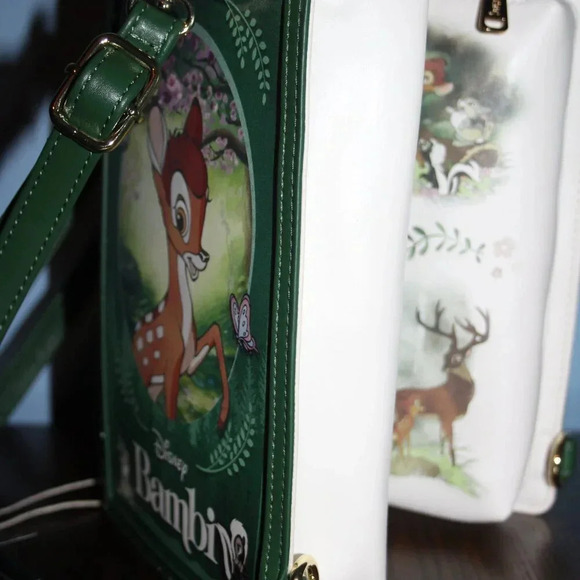 LOUNGEFLY DISNEY CLASSIC BOOKS BAMBI COVERTIBLE CROSS BODY BAG RARE NWT - Picture 16 of 16